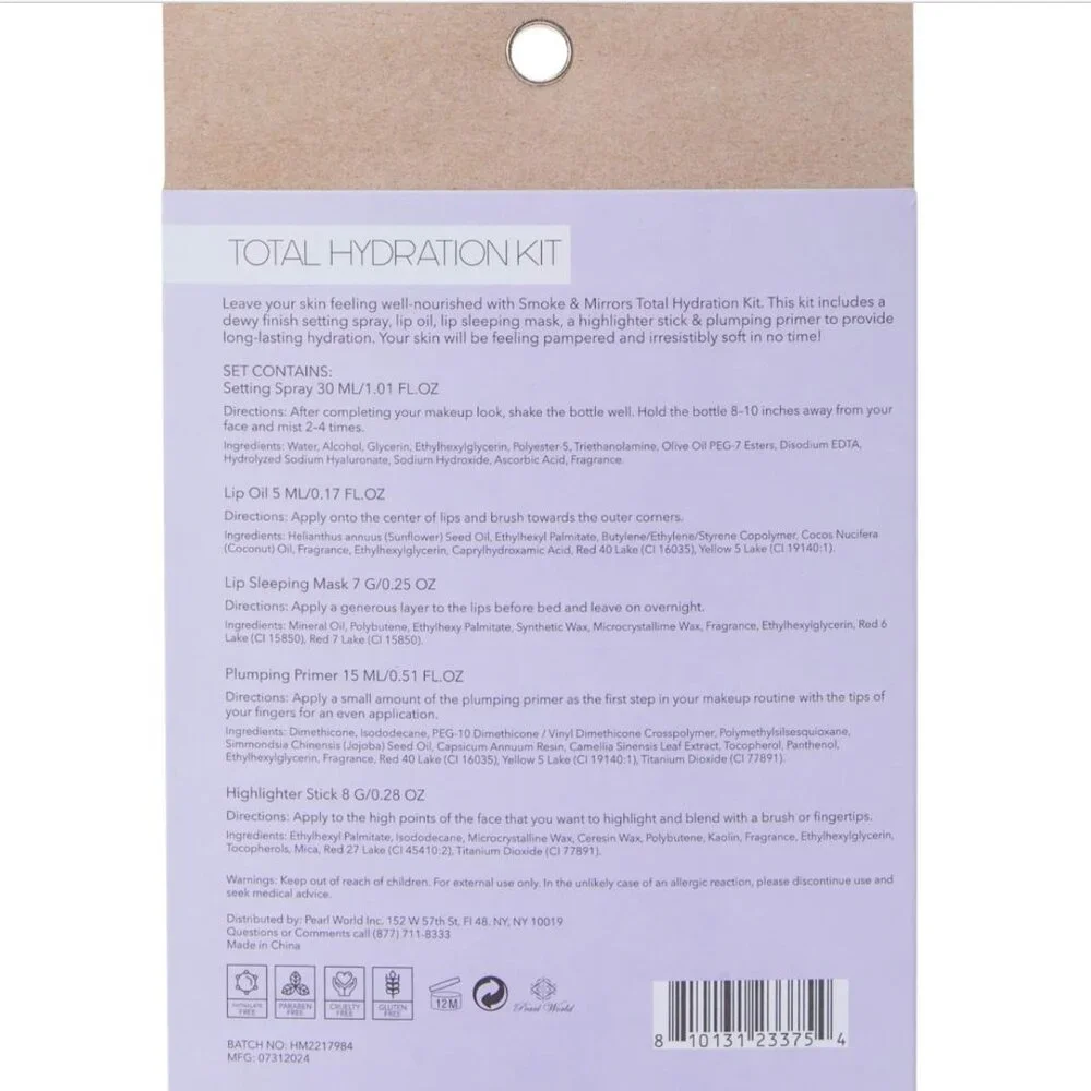 NIB Smoke & Mirrors Total Hydration Kit 5pc Highlighter Plump &Moisture Lip Mask - Picture 4 of 4